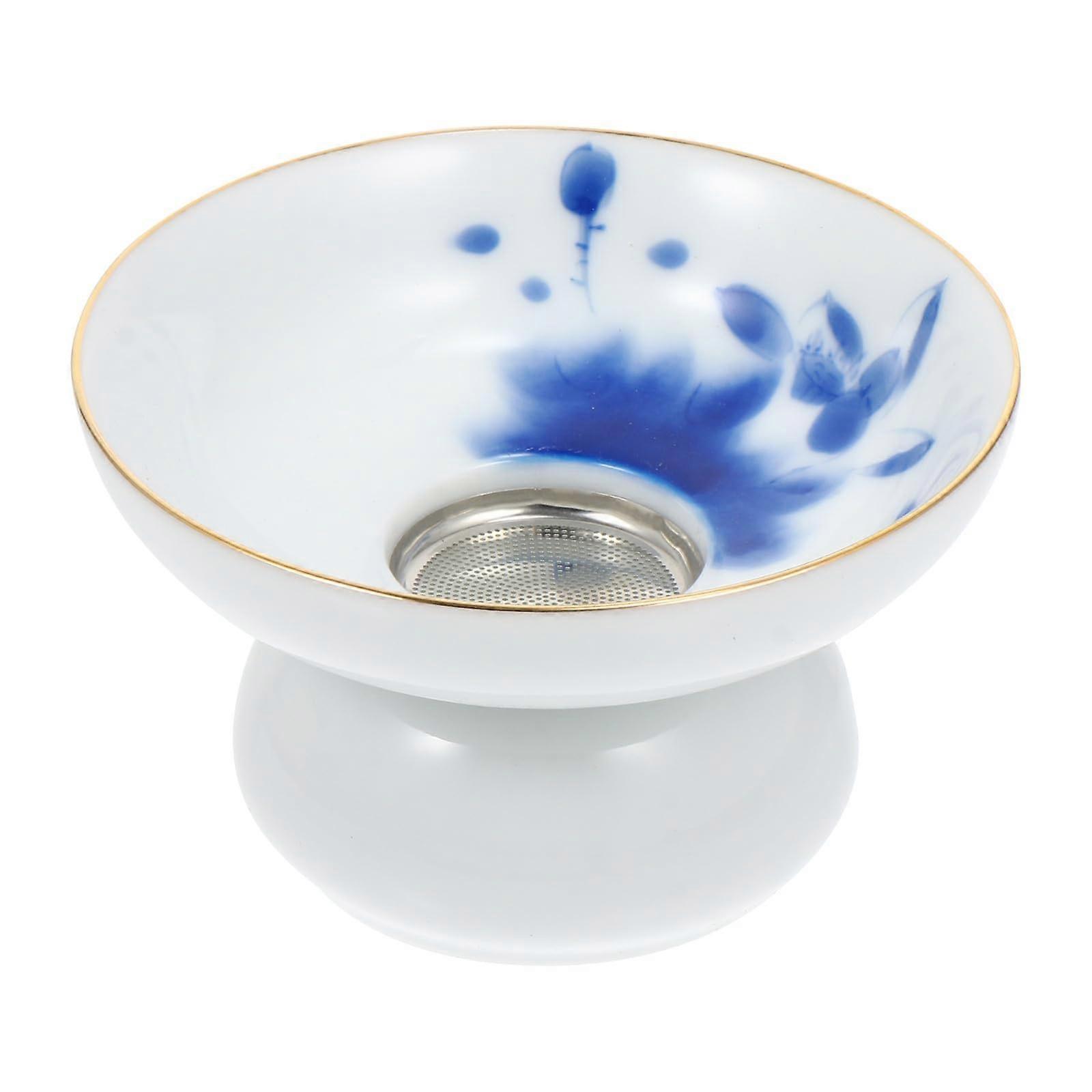 Reusable HandPainted Ceramic Tea Strainer for Loose Leaf Tea with Fine Mesh Filter