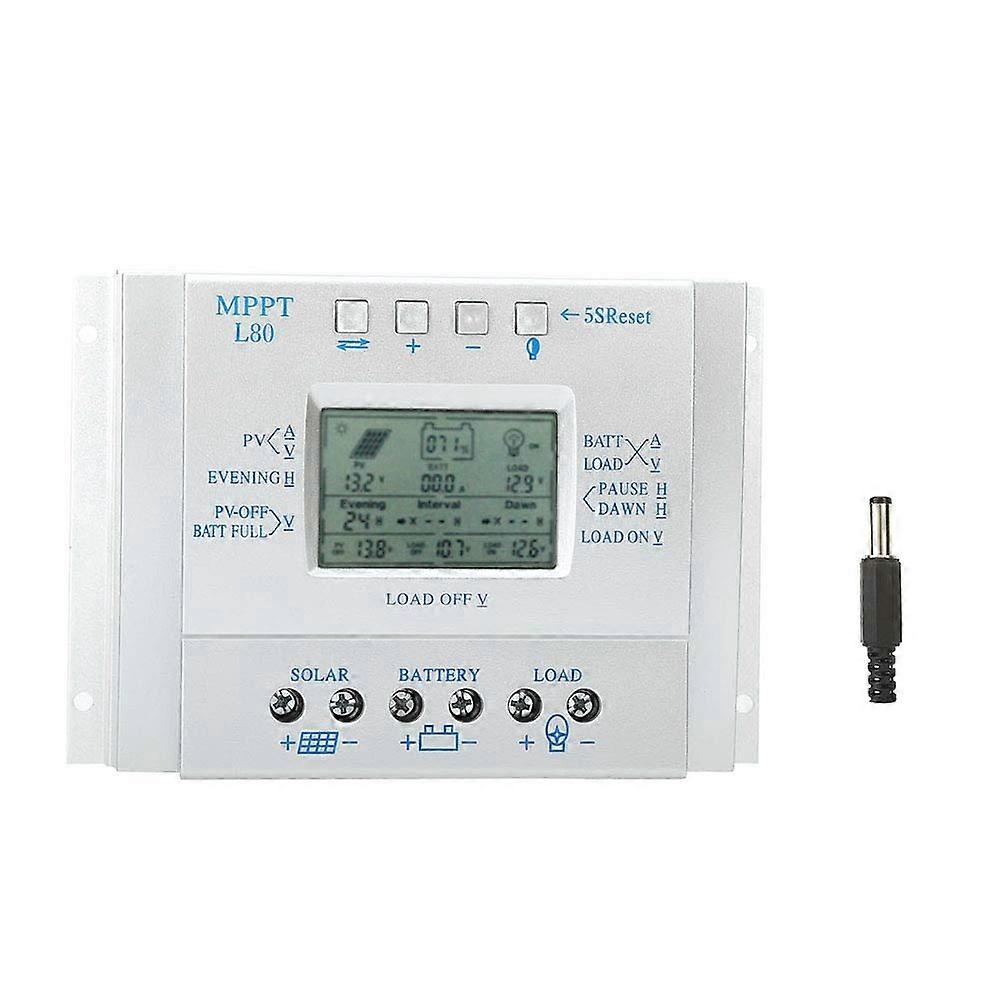 80A MPPT Solar Charge Controller 12V 24V LCD  Efficiency Battery Protection for OffGrid Systems
