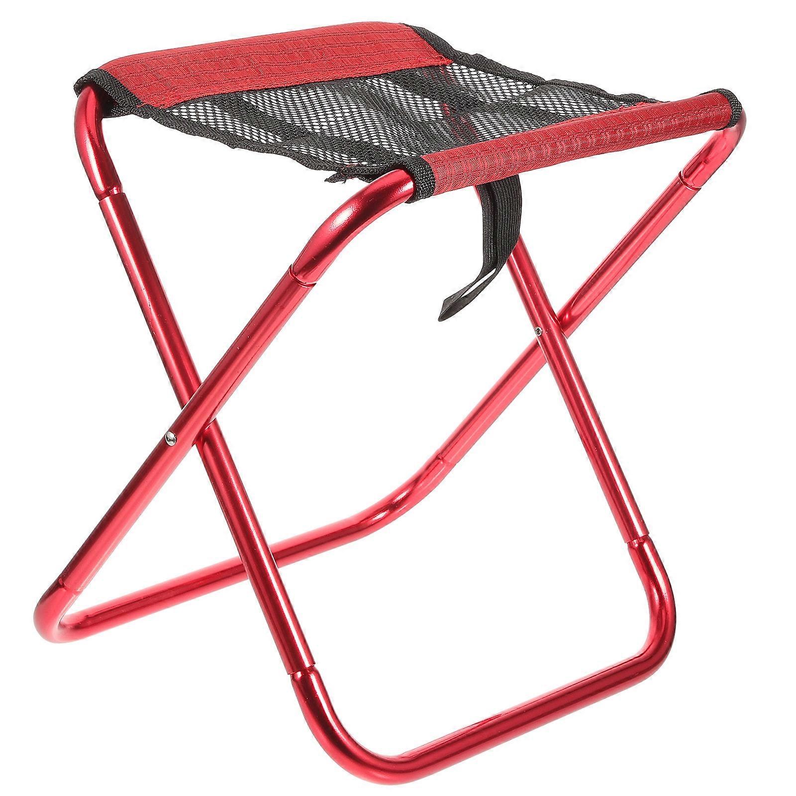 Chaise pliante portable rouge, tabouret de camping léger