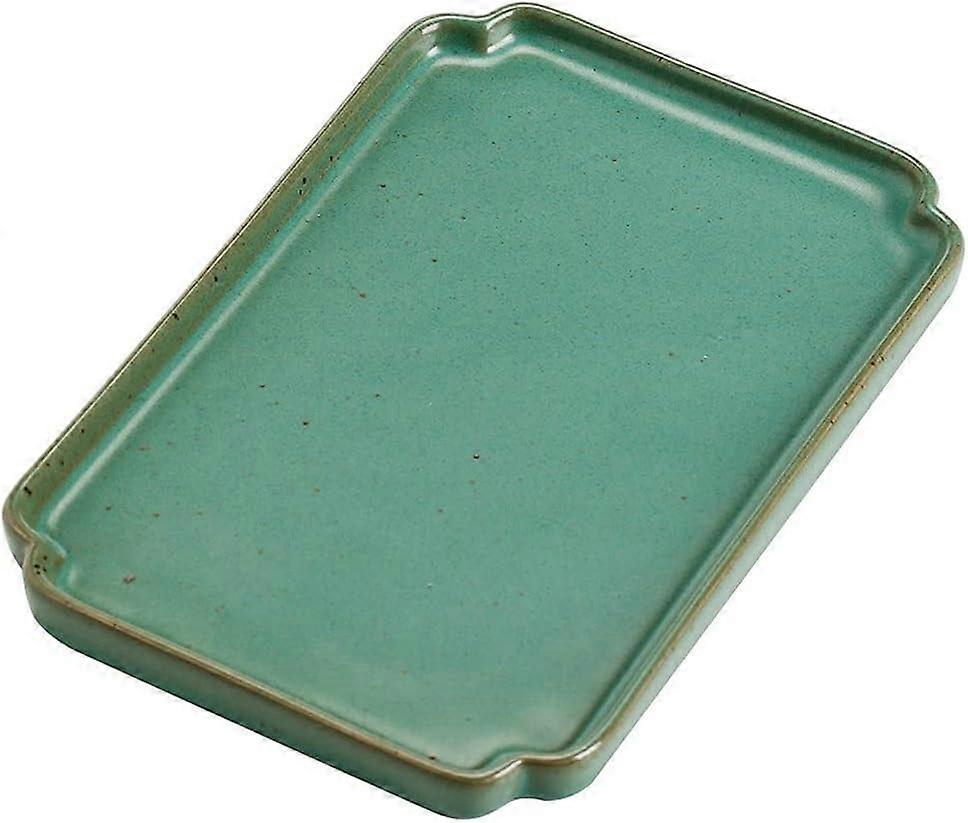 Ceramic Tea Tray for Kung Fu Tea Set, Elegant Rectangular Serving Tray for Home Decor
