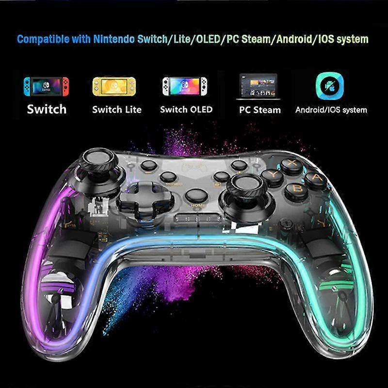 Wireless Switch Pro Controller Compatible With  Switch/Lite/Oled Adjustable Led