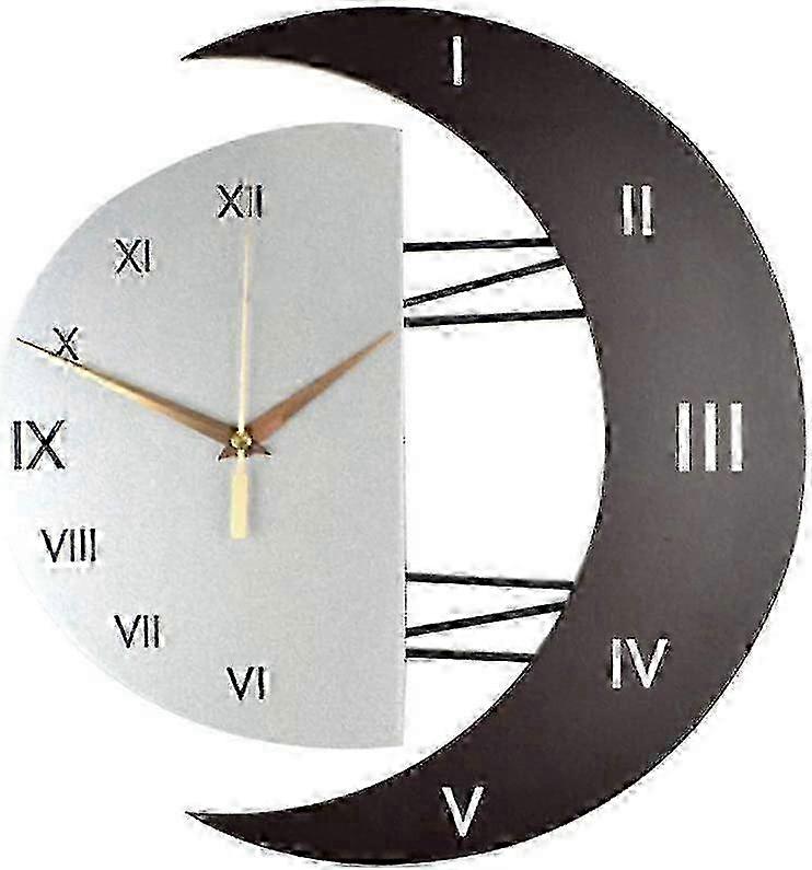 26-27 Modern Moon Shaped Wall Pendulum Clock