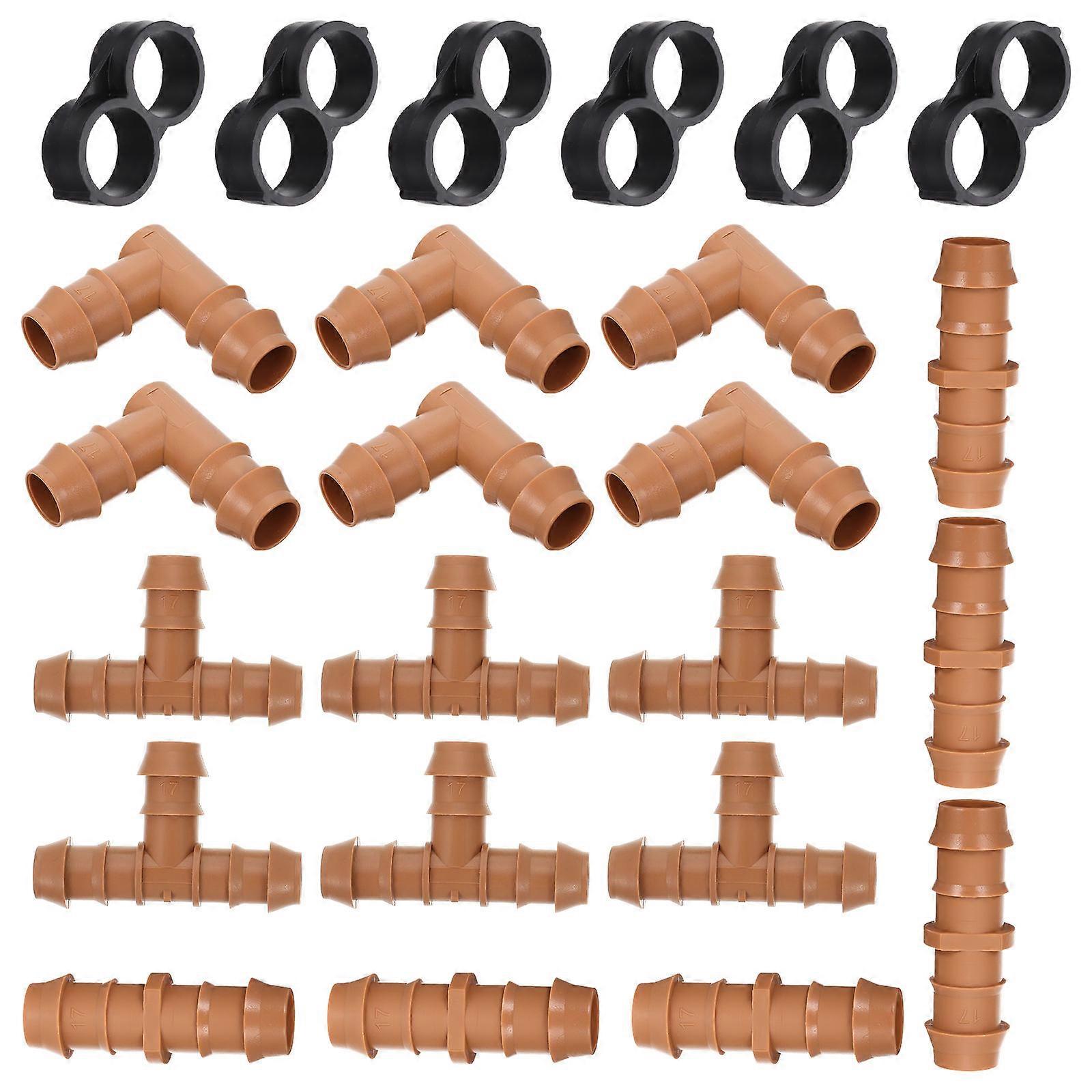 Plastic Drip Connector Irrigation Fittings for Pipe 4Sets with Caps