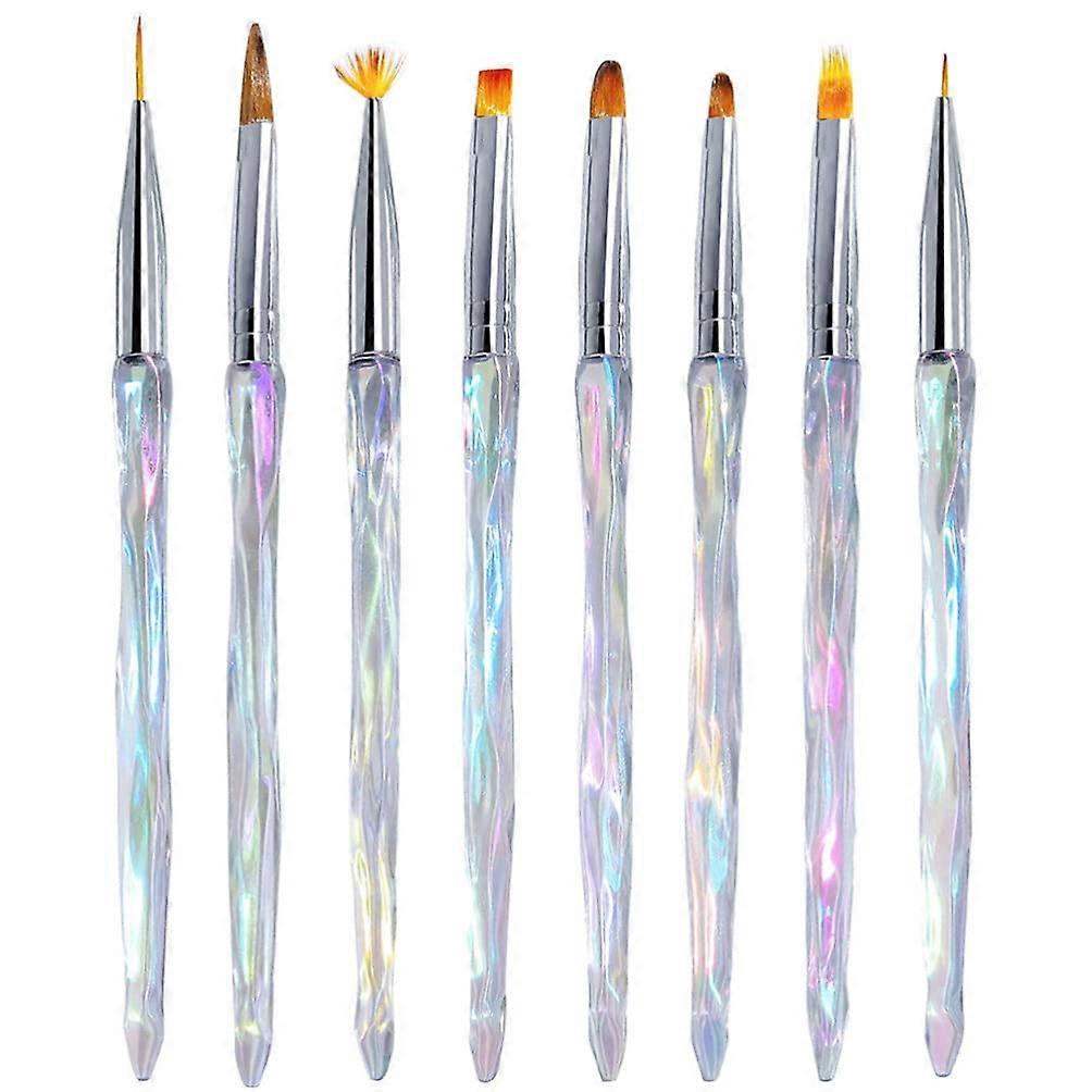 8pcs Professional Nail Art Brush Set for Manicure and Pedicure with Precise Control