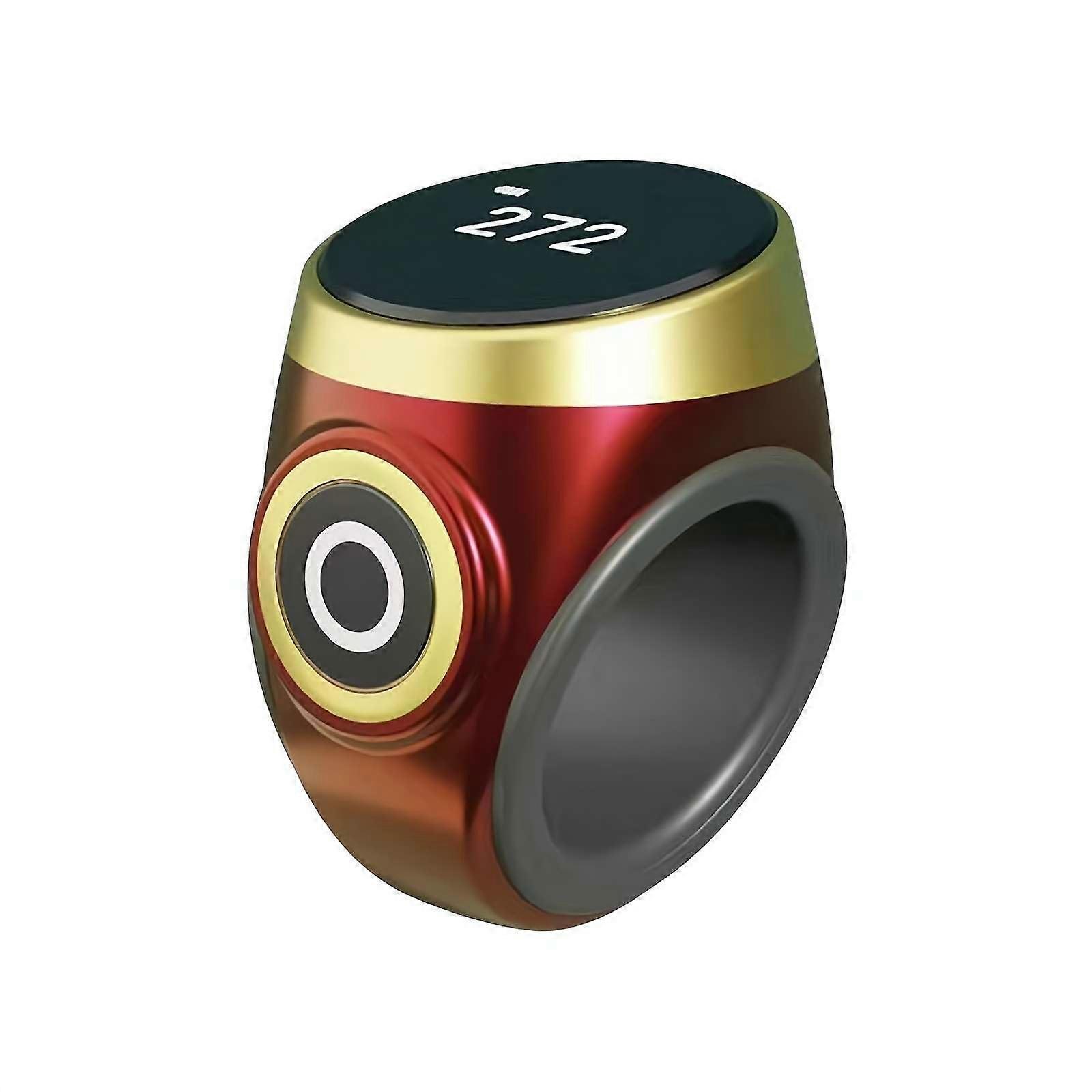 Waterproof Digital Finger Counter Ring with Vibration, LED Display, Ergonomic Tally Counter Red