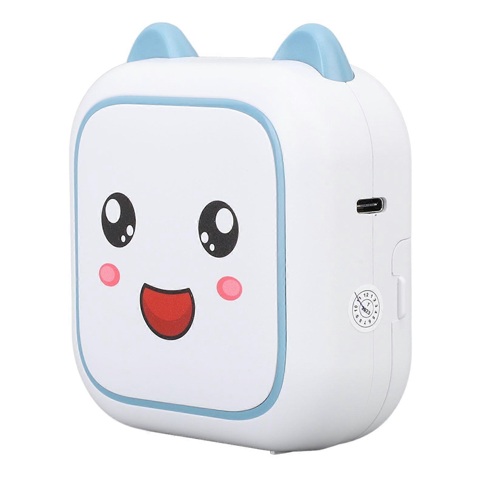 Mini Thermal Printer with Inkless Resolution Printing, Bluetooth Photo and Sticker Label Maker Blue