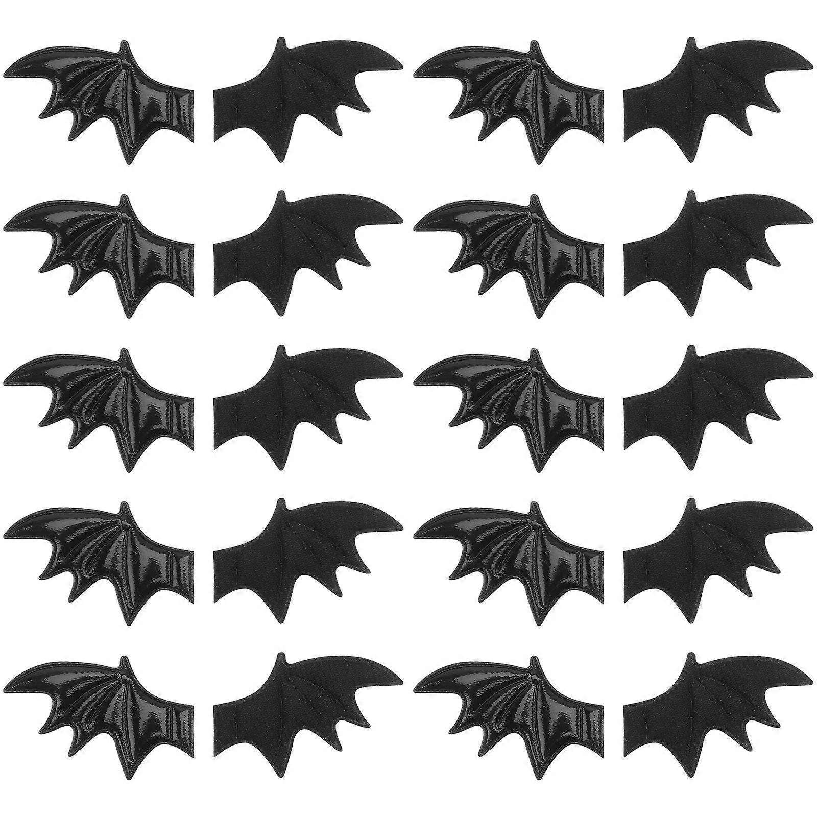 10Pairs Bat Wing Decors DIY Clothes Accessories Cosplay Decorative Props Black