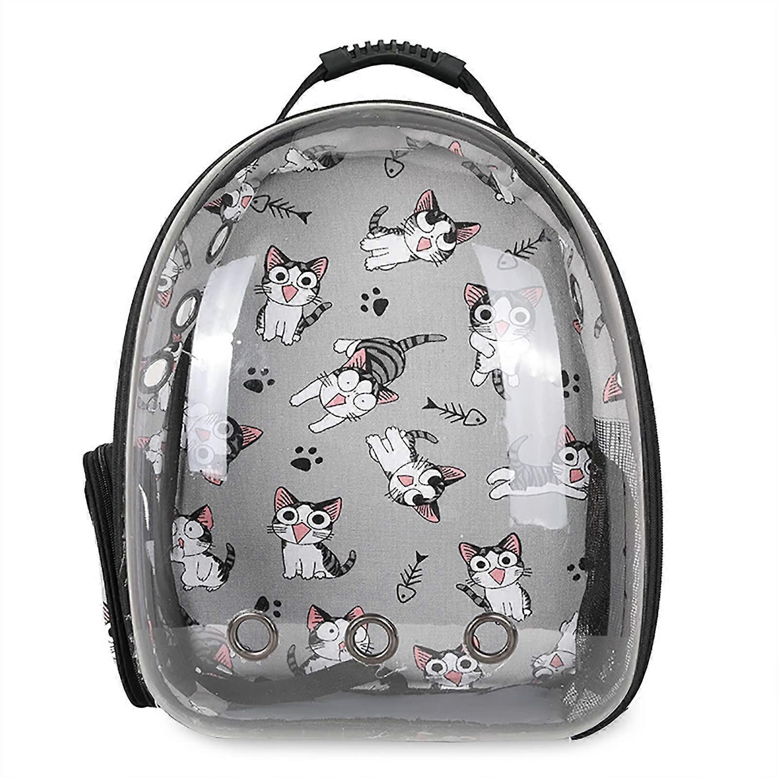 Space Capsule Cat Backpack with Transparent Hard Shell, Ventilated Design and Security Leash for Hiking