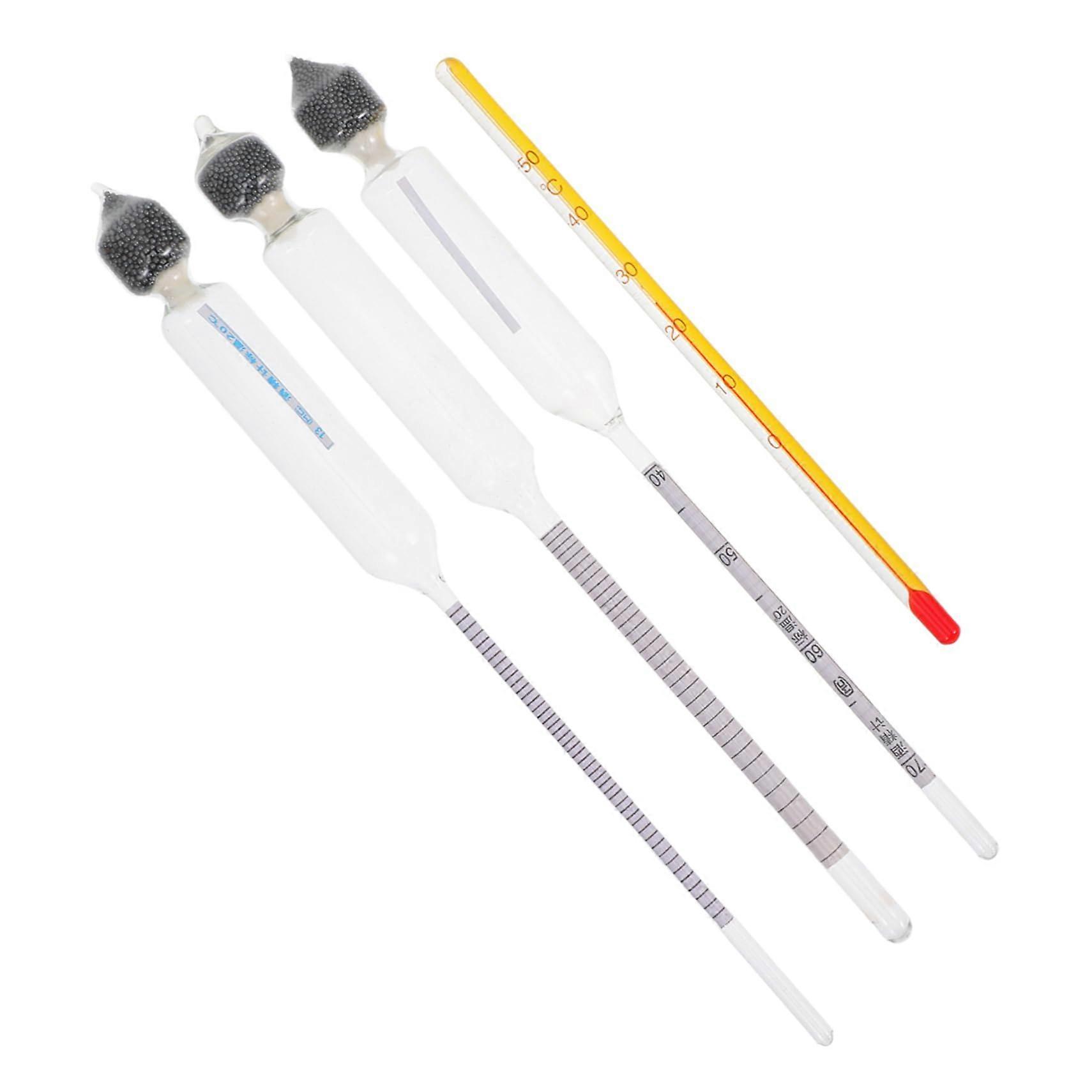 Alcohol Hydrometer Set for Accurate Wine Alcohol and Sugar Density Testing, 3pcs Glass Meters