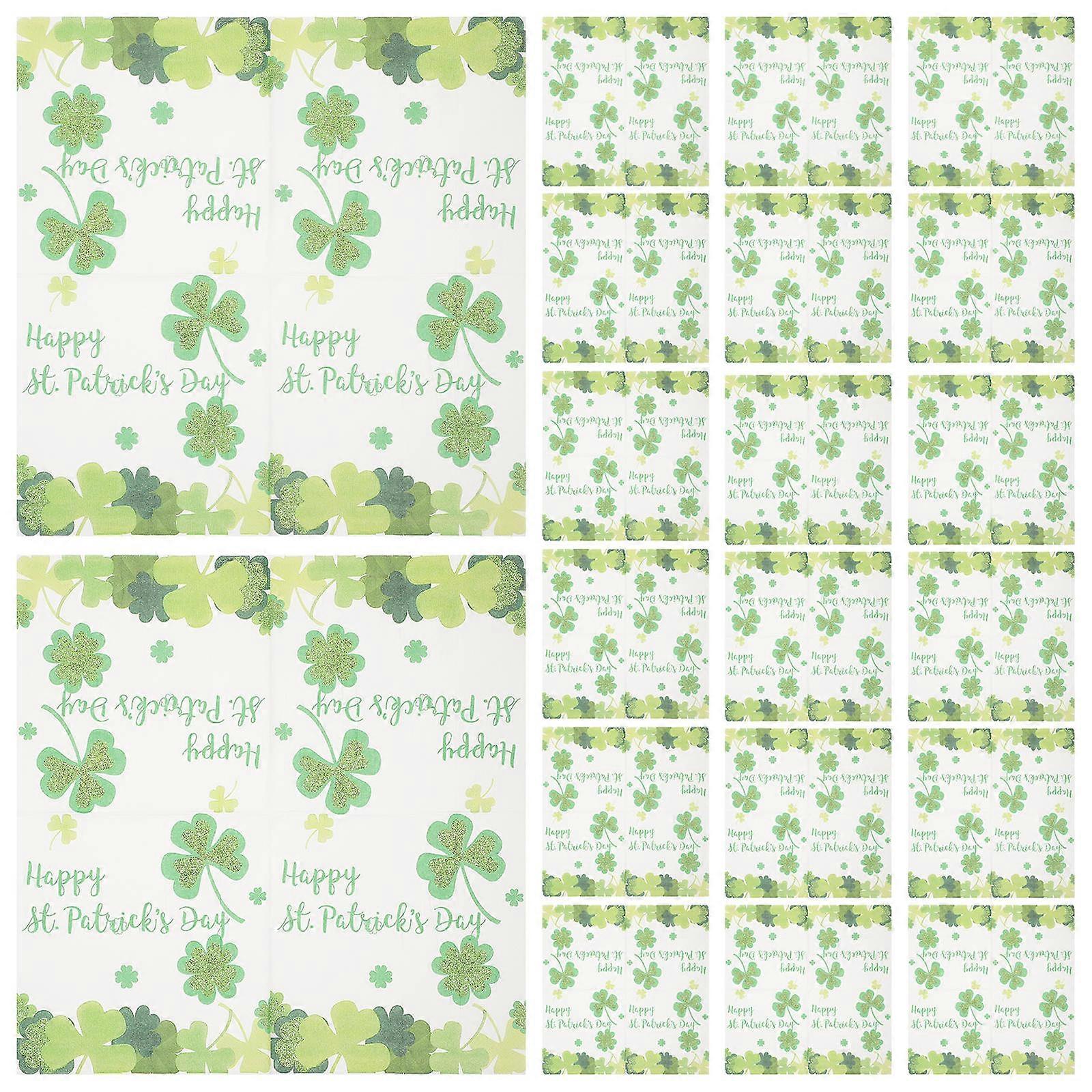 Disposable Tissue Four Leaf Clover Napkins for Party Use 40 Sheets
