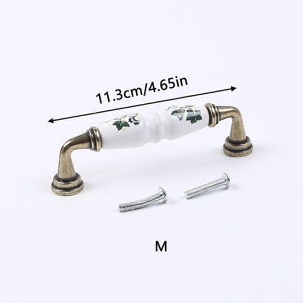 Vintage Ceramic Cabinet Handle Rural Drawer Handles Drawer Cabinet Pulls Zinc Alloy Kitchen Pull Knobs