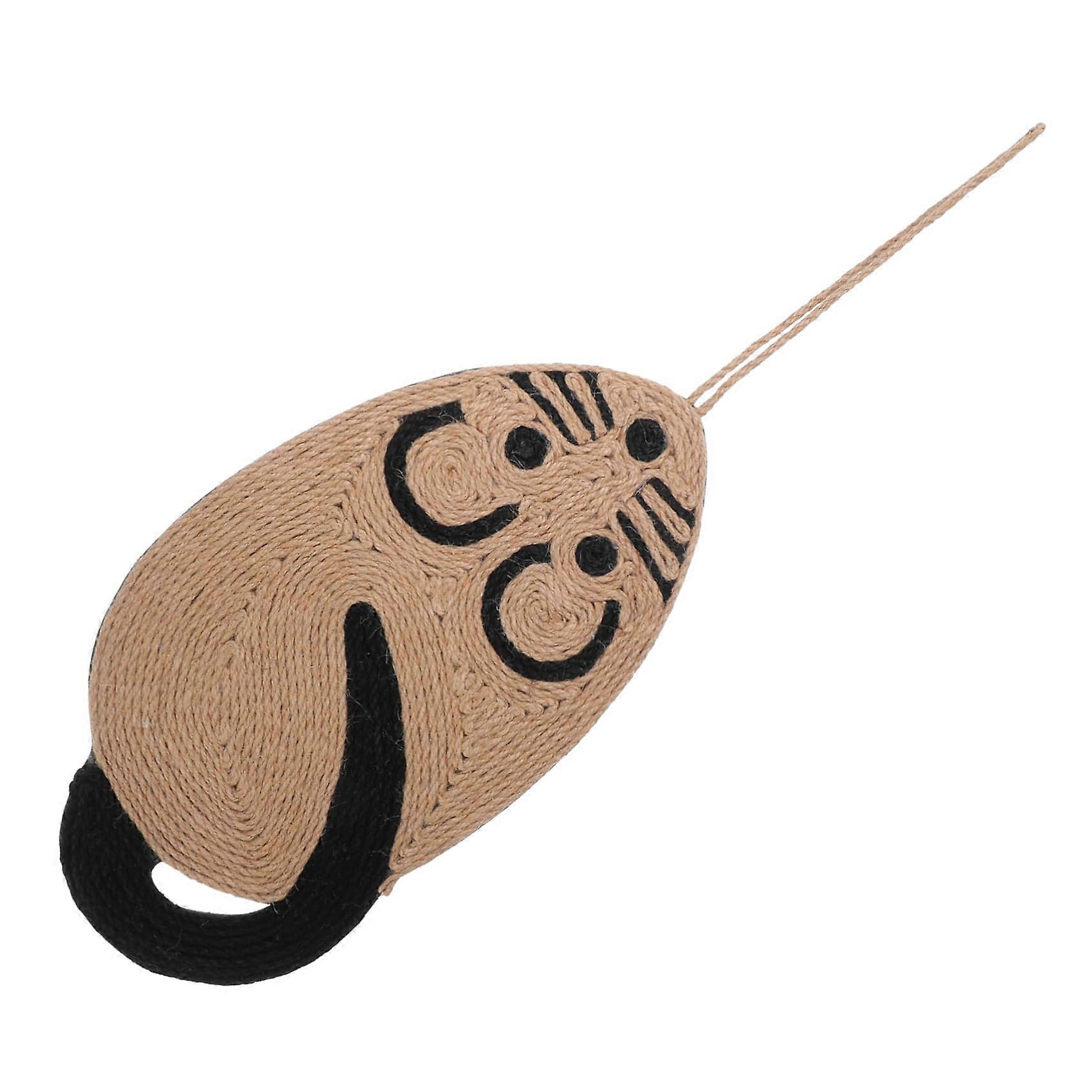 Wall Mounted Sisal Cat Scratching Pad with Interactive Mouse Design Protects Furniture