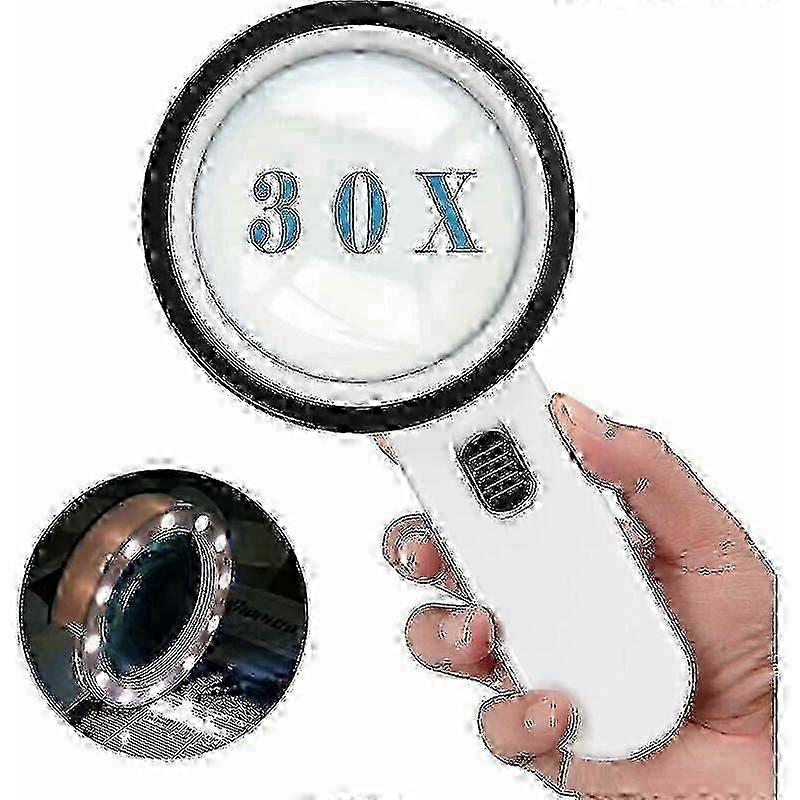 large 30x magnifying glass with light