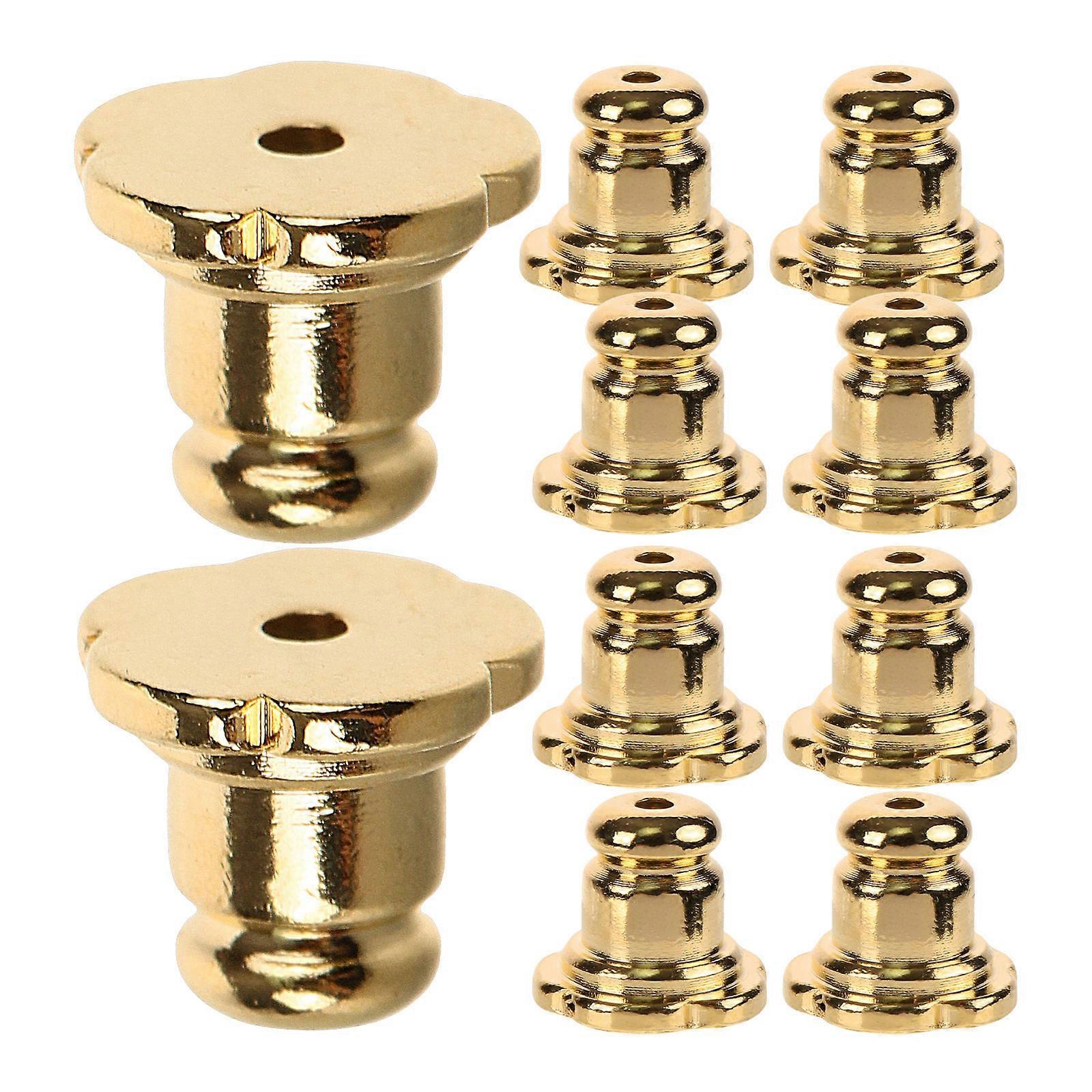 10Pcs Copper Golden Earring Backs for Studs Replacement Use