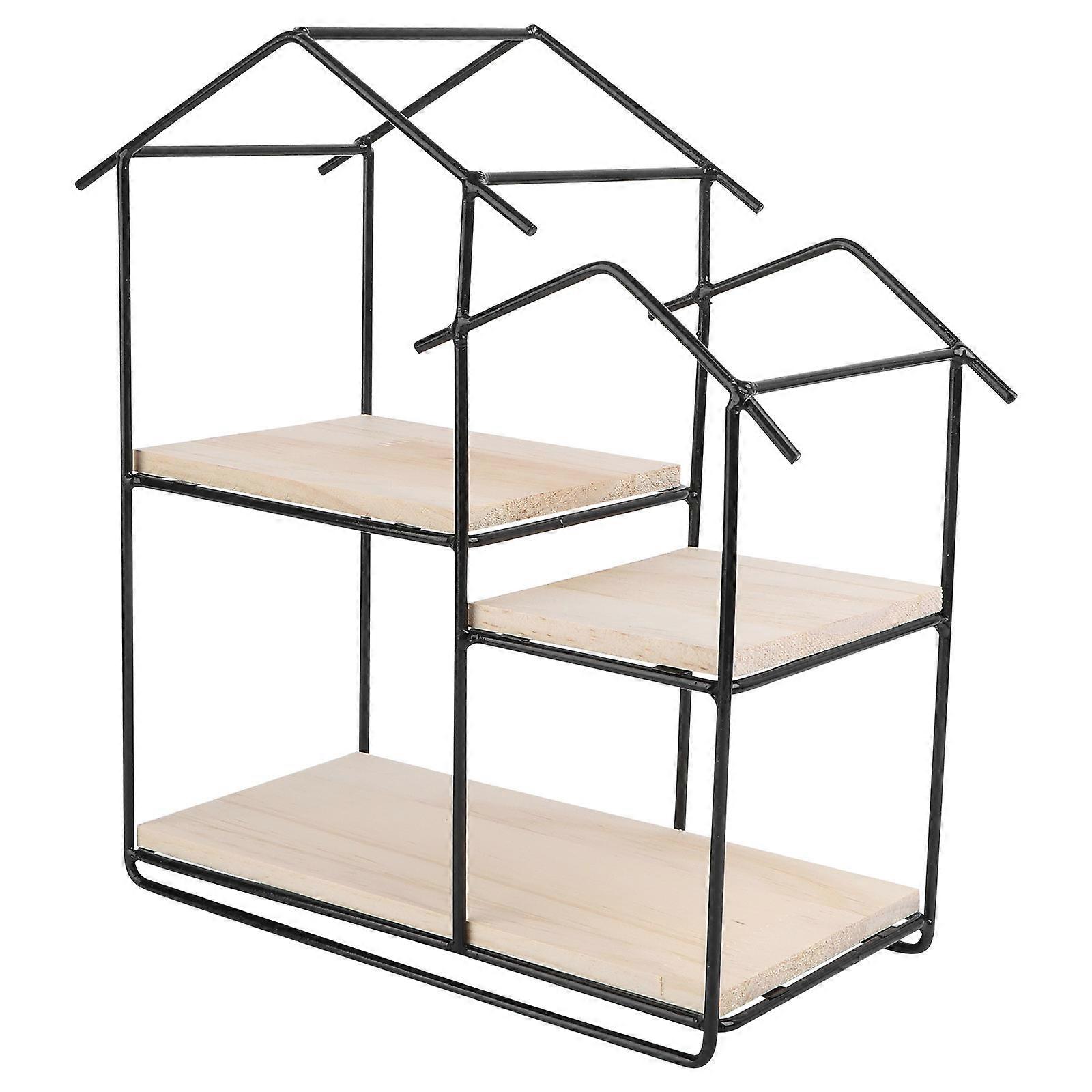 Solid Wood Wall Shelf for Storage 1Pcs Black Nordic Style Storage Shelf