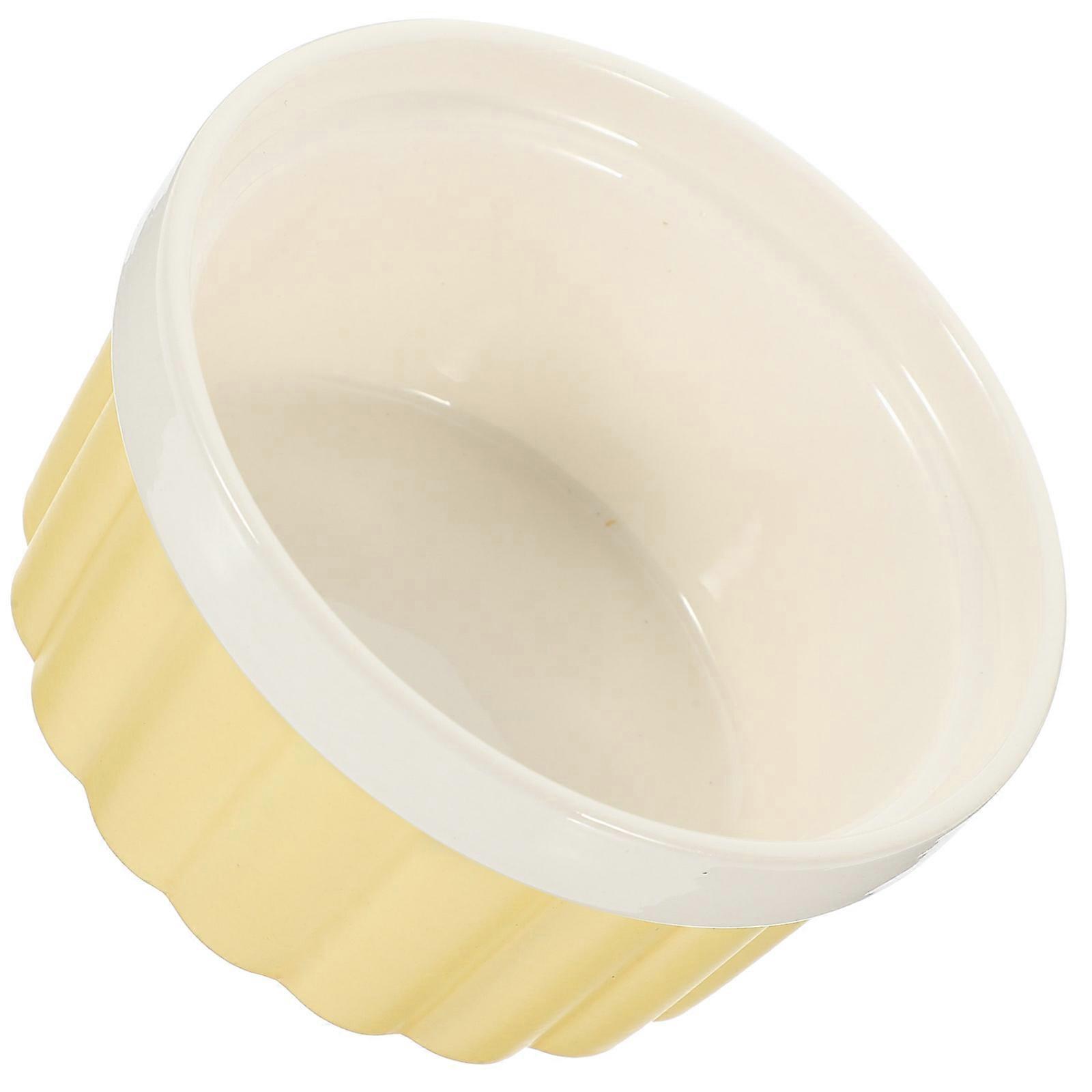 Ceramic Baking Bowl Round Shape For Cooking And Holding Condiments Restaurant Use 1Pc