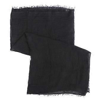 Écharpe en lin uni, couleur noire, pour la décoration, 1 pièce, style froissé, coton et lin.