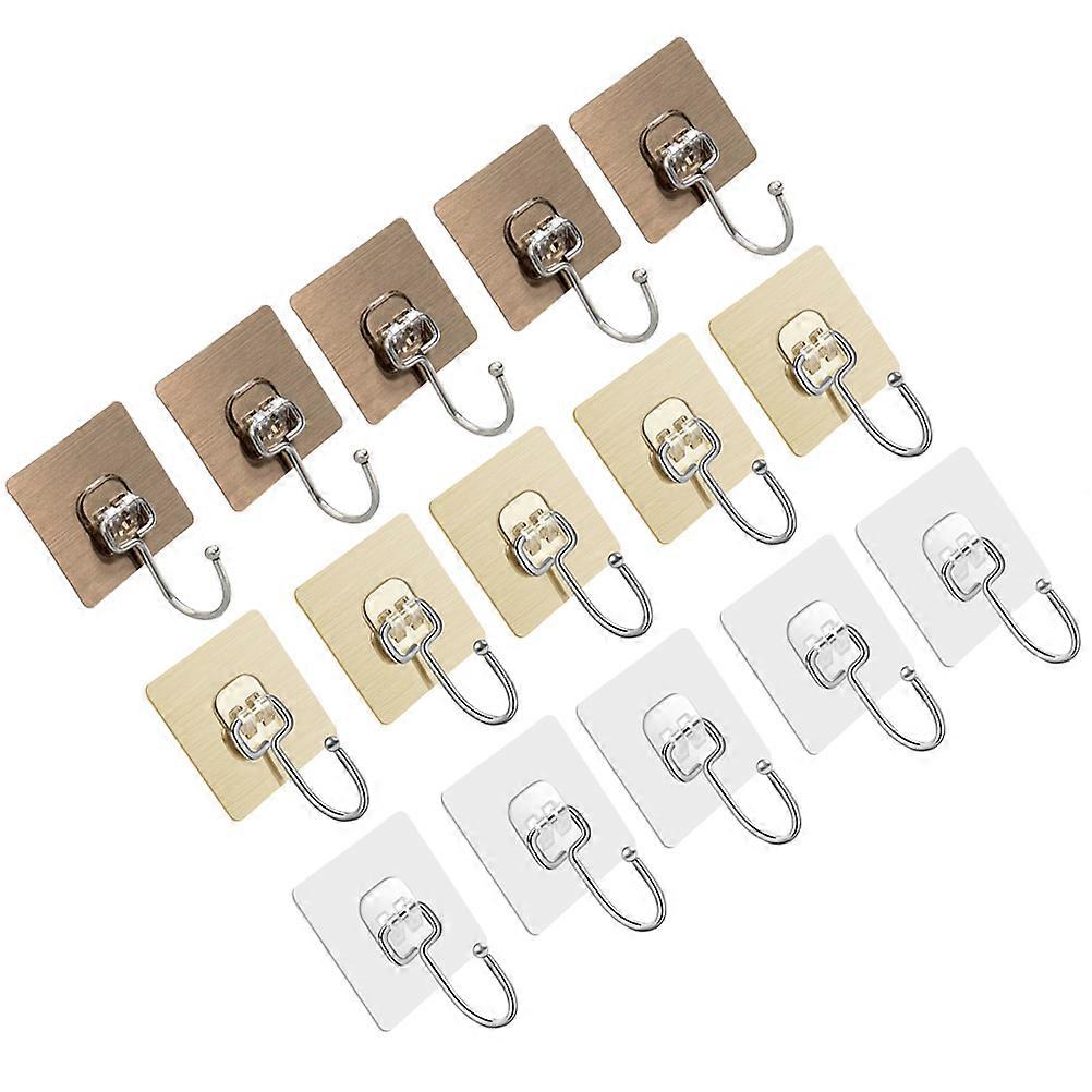 Door Back Hook Stainless Steel Sticky Hooks for Storage 30Pcs Assorted Color