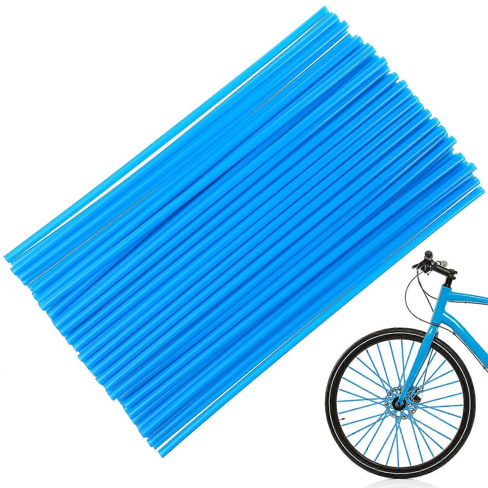 Spoke Wraps Protector Kit Easy Installation Cyclists Sky Blue Plastic 75Pcs