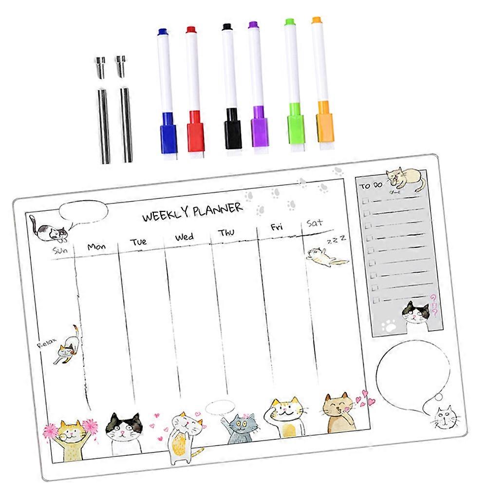 Office Acrylic Note Board for Message Writing 2Sets White Acrylic Boards