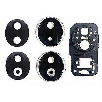 compatible Honor 90 OEM Back Camera Lens Holder Cover with Glass Part (Without Logo) - White
