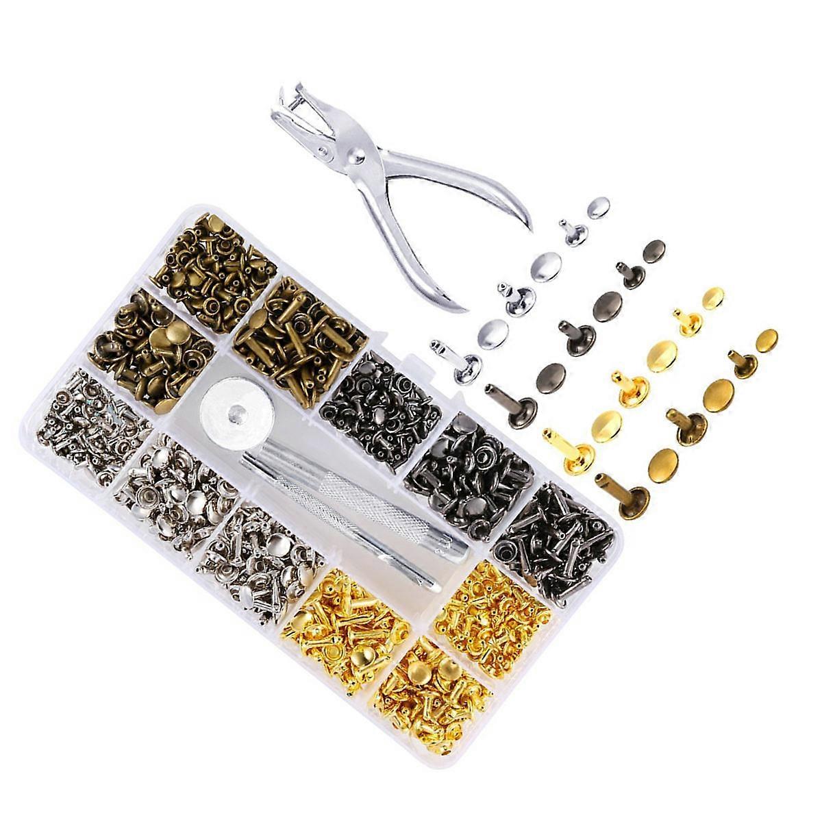 Rivets with Tools for Crafts 1Pack Double-Sided Rivets Kit