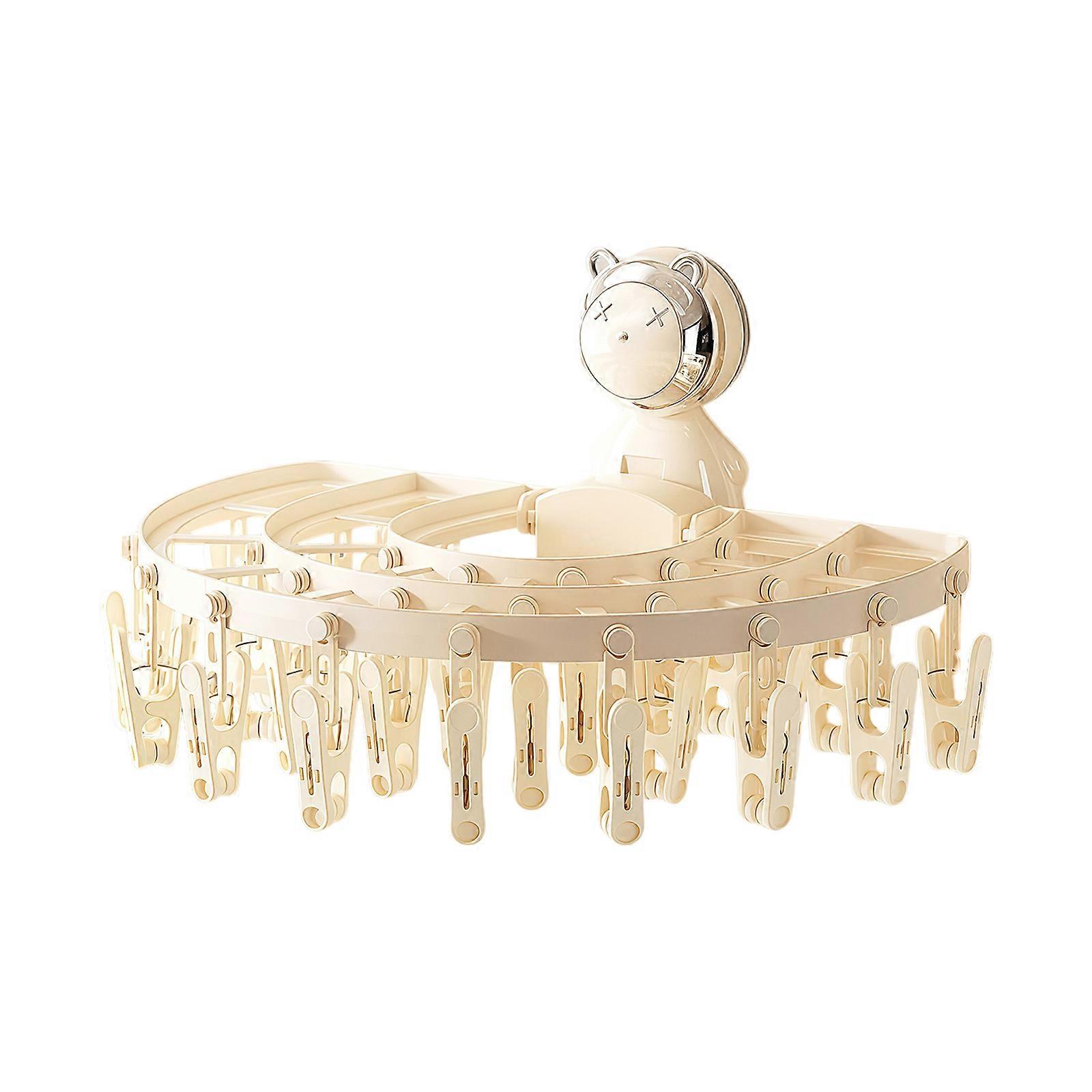 Space Saving Bear Shaped Folding Laundry Hanger With Sturdy Plastic Construction Ideal For Bathroom Or Balcony  1