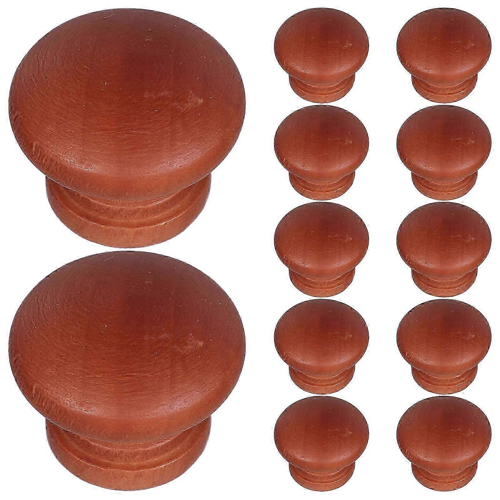 12Pcs Dark Red Wooden Dresser Knobs for Drawer Handles Retro Cabinet Knobs