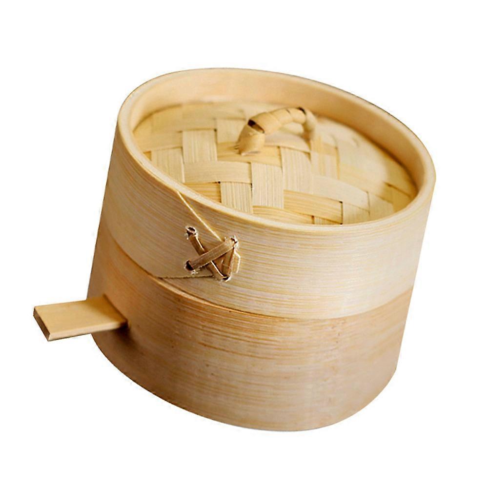 Dim Sum Mini Steamer Bamboo Round Cooking Tools 2Pcs for Kitchen Use