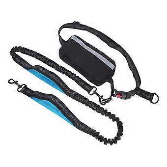 1 Set Dog Leash With Zipper Pouch: Dog Waist Leash With Reflective Bungee Design - Multifunctional Running Belt With Waist Bag For Walking