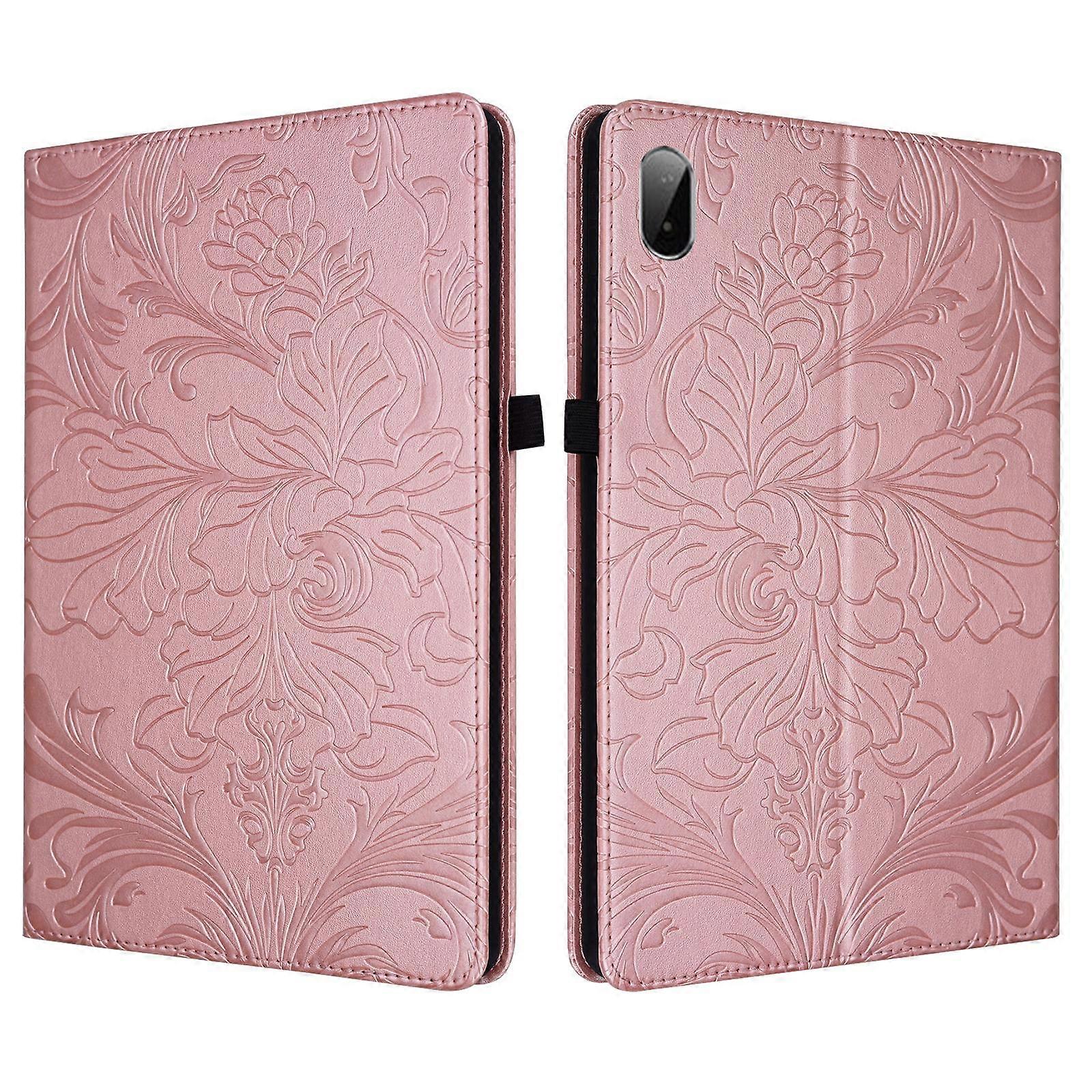 Floral Embossed Pattern Vegan Leather Tablet Case