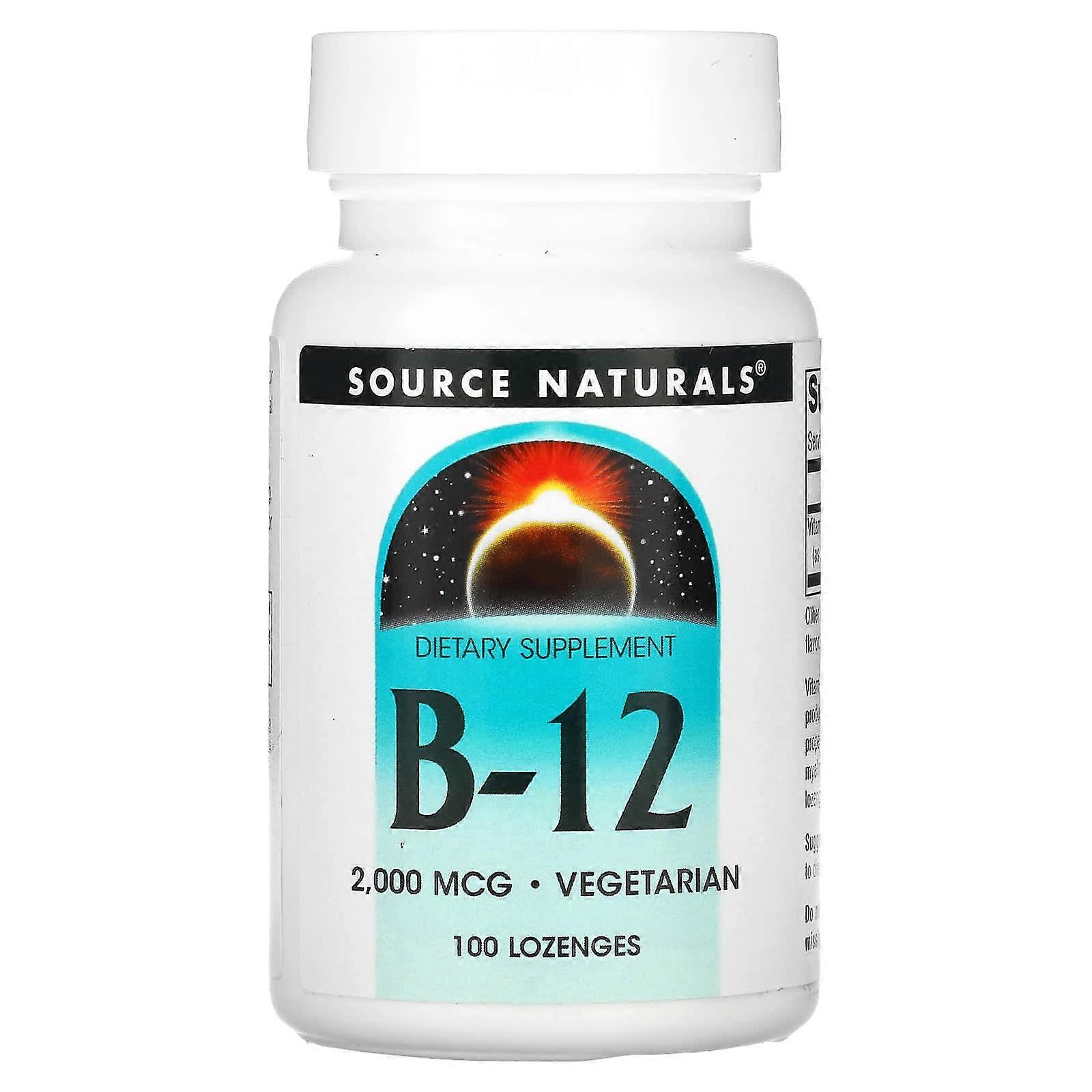 Source Naturals, B-12, 2,000 mcg, 100 Lozenges, 2-Pack