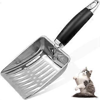 pc Stainless Steel Cat Litter Scoop - Medium Size Metal Litter Scoop - Suitable for Cat Litter Boxes - Black