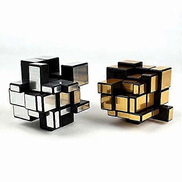 Vdealen Cube Magique 3x3x3 Miroir Speed Cube, Lisse Sticker pour Débutants et Utilisateurs Avancés, Cadeau pour Enfants, Adolescents et Adultes (Or