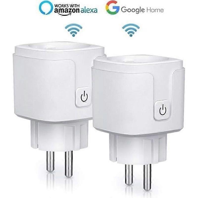 2PCS 16A Wifi Smart Socket Compatible with Android iOS Amazon Alexa Google Home Assistant Programmable Current Remote Control App