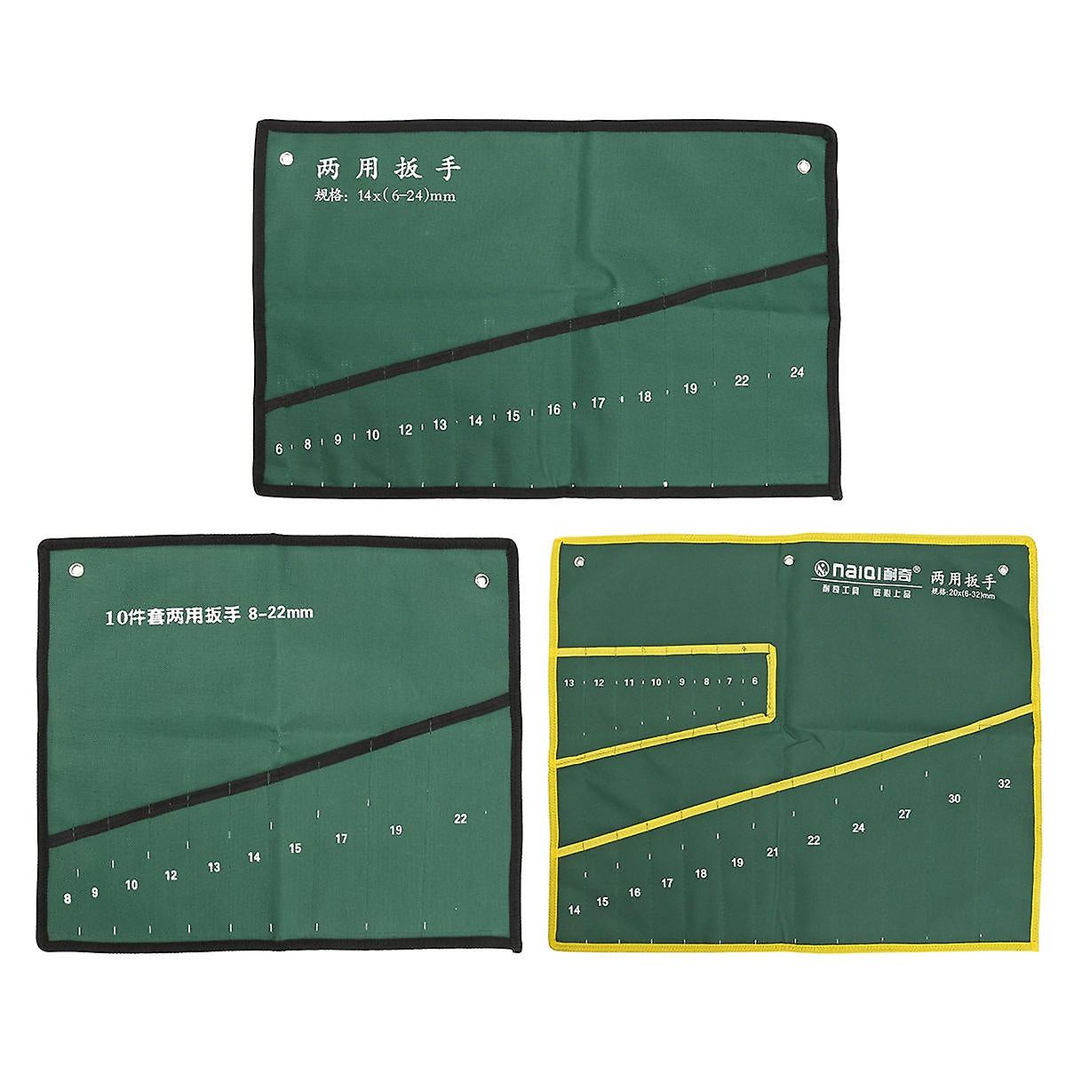 10/14/20 Pocket Canvas Roll Up Tool Storage Bag Spanner Wrench Organizer Pouch