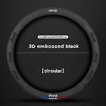 Auto Steering Wheel Cover 3D Embossing For Jeep Grand Cherokee WK2 KL Wrangler JK Renegade Commander Compass Car Accessories