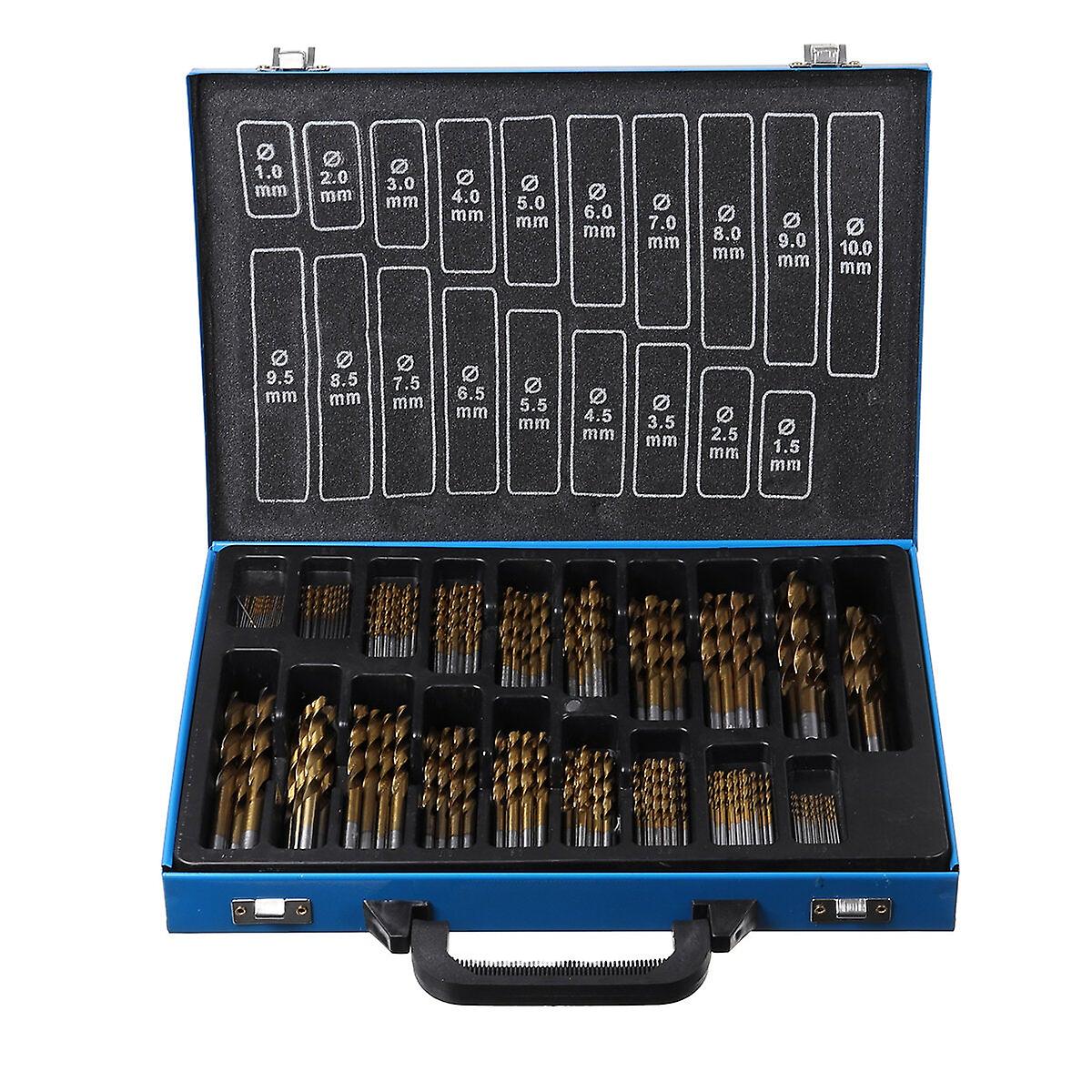 230Pcs 1mm-10mm Hss Engineering Presion Drill Bit Set Assorted Kit Metal Case