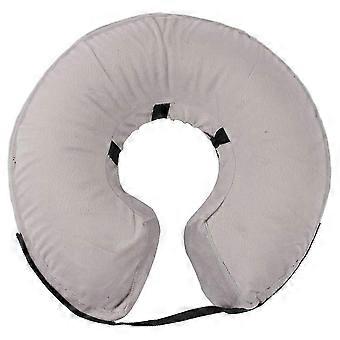 Protective Inflatable Collar for Dogs and Cats - Soft Pet Recovery Collar Does Not Block Vision Grey
