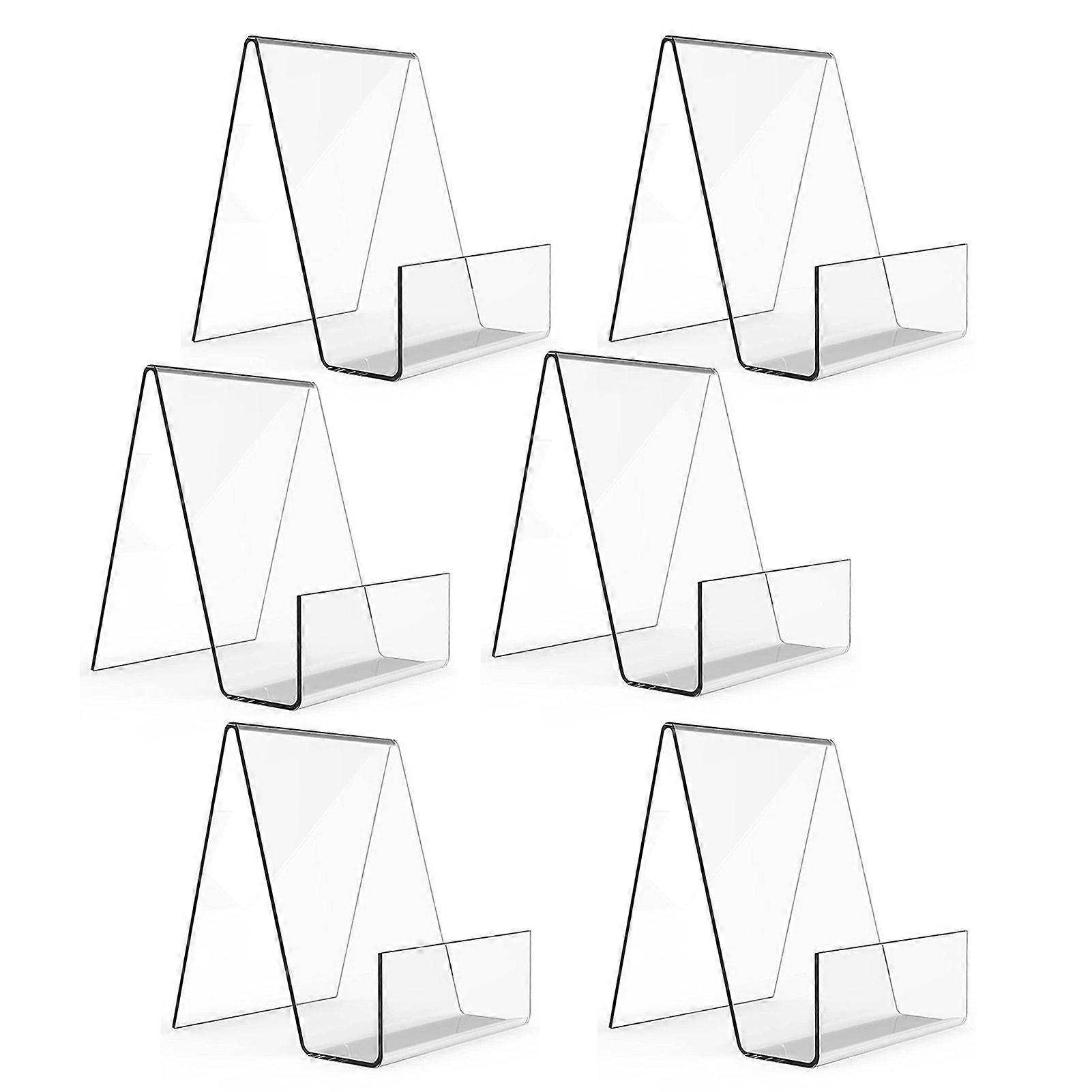 6 Pack Acrylic Book Stand Clear Easel Triangular Support Multi-functional Transparent Display Holder