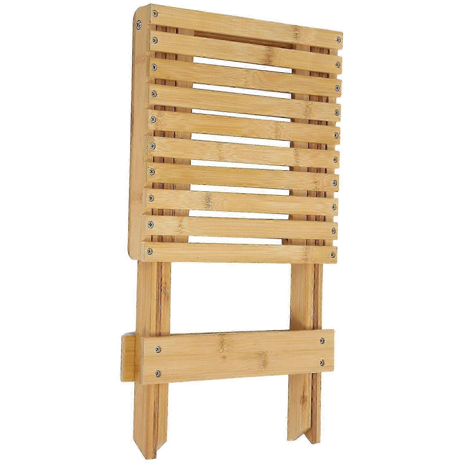 Portable Folding Bamboo Stool for Shoe Changing, Small Bamboo Stool