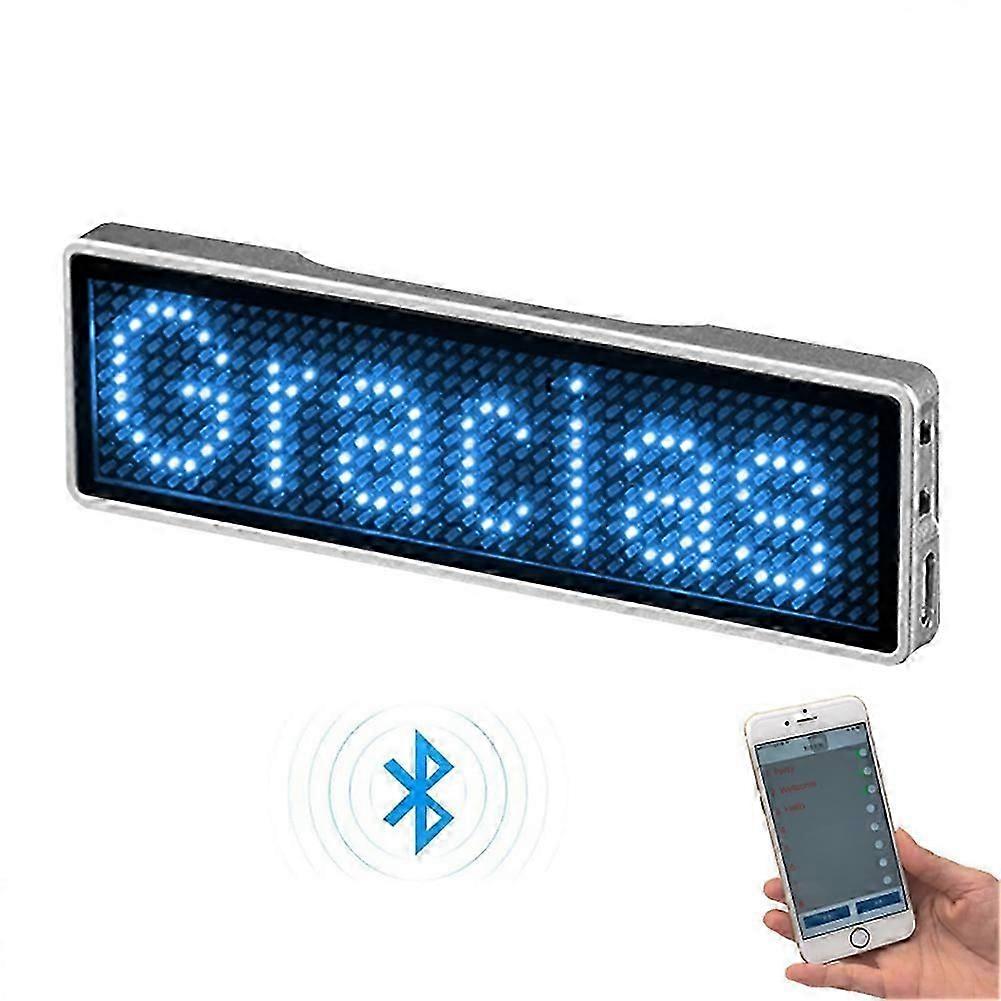 Rechargeable Bluetooth Digital LED Badge DIY Programmable Scrolling Message Trademark Mini LED Display