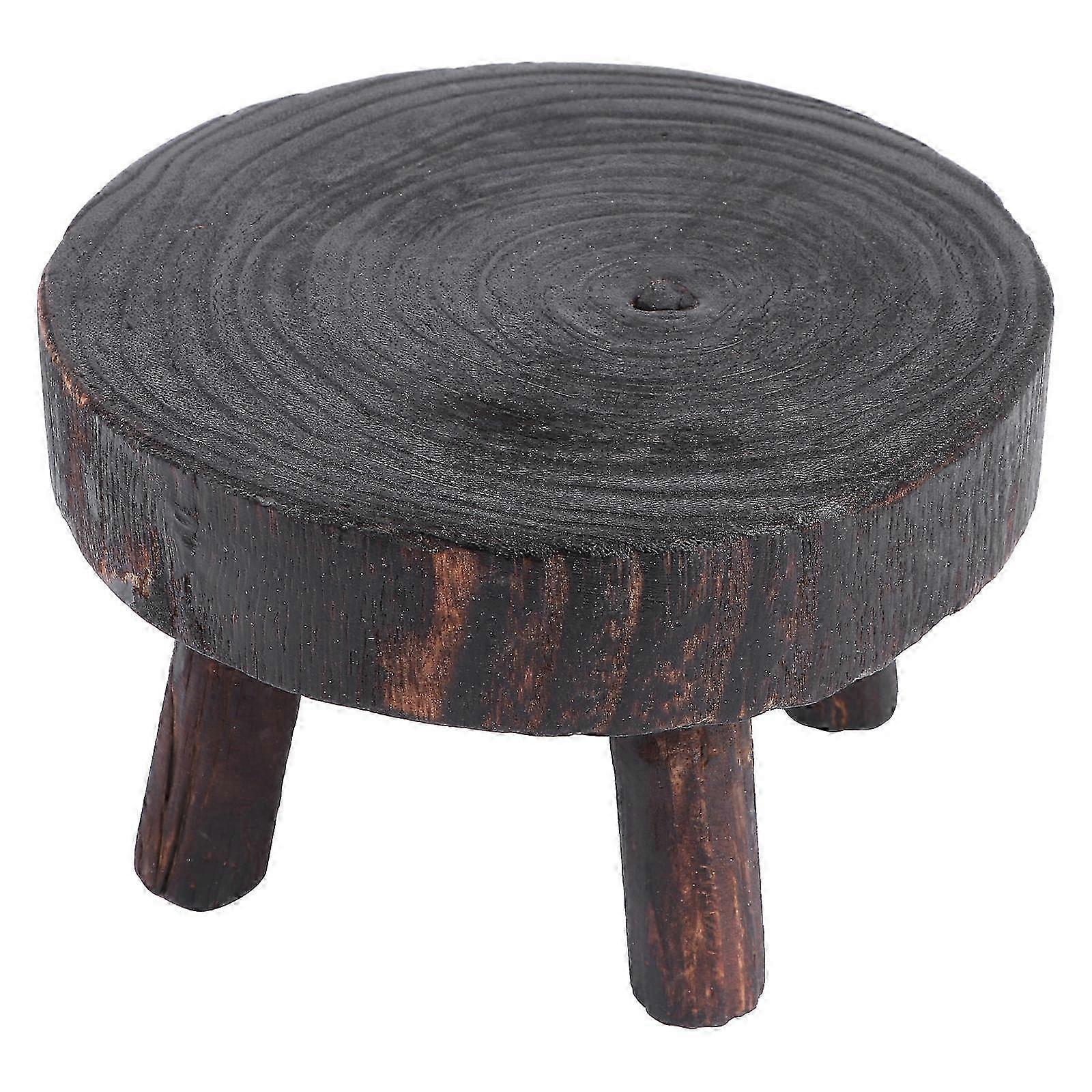 1Pc Solid Wood Decoration Stool Shaped Flowerpot Rack Storage Holder Candlestick