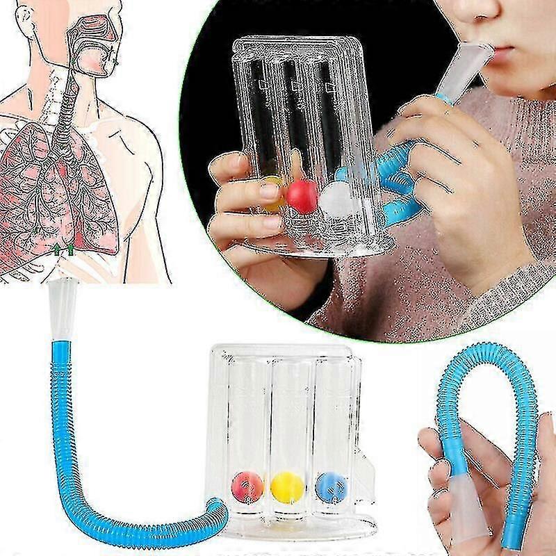 Deep Breathing Lung Exerciser Tri-Ball Meter Spirometer Trainer Sicherer Atem