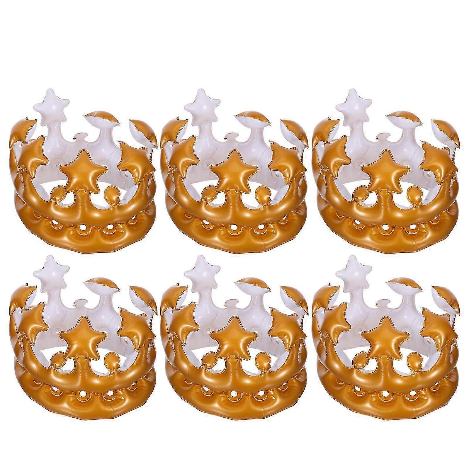 Inflatable Crown Multi-Functional Crown for Party Use 6Pcs Set