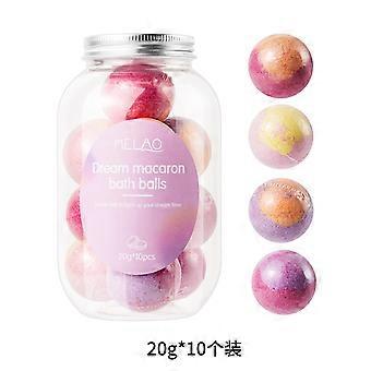 20 g x 10 potten (roze etiket) 12-pack gefrituurde badzoutballen, gedroogde bloemen etherische olie badballen, exfoliërende badzouten, actieve kool badballen