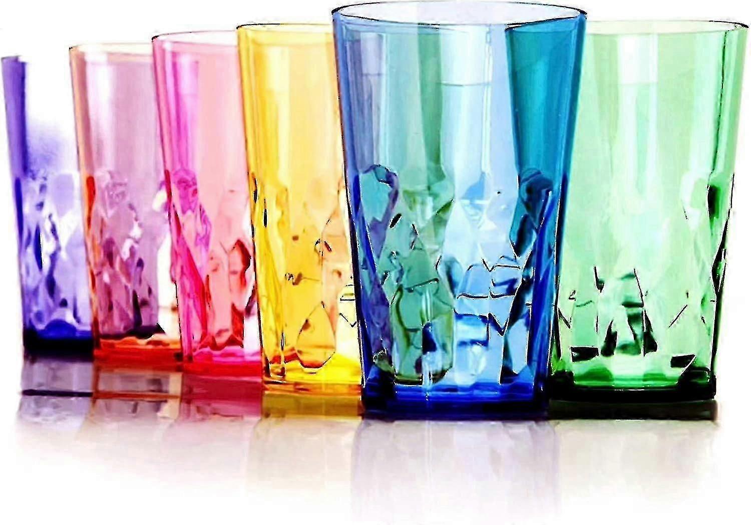 19 Oz Unbreakable Drinking Glasses Set 6, Tritan Plastic