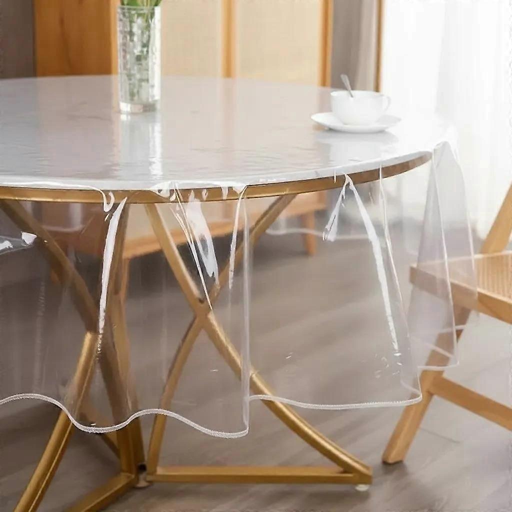 120cm Transparent PVC Round Tablecloths - Durable Protection