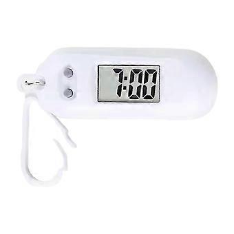 Gemakkelijk te lezen LED digitale sleutelhanger zakhorloge plastic miniatuurklok voor studenten en kinderen elektronisch uurwerk wit