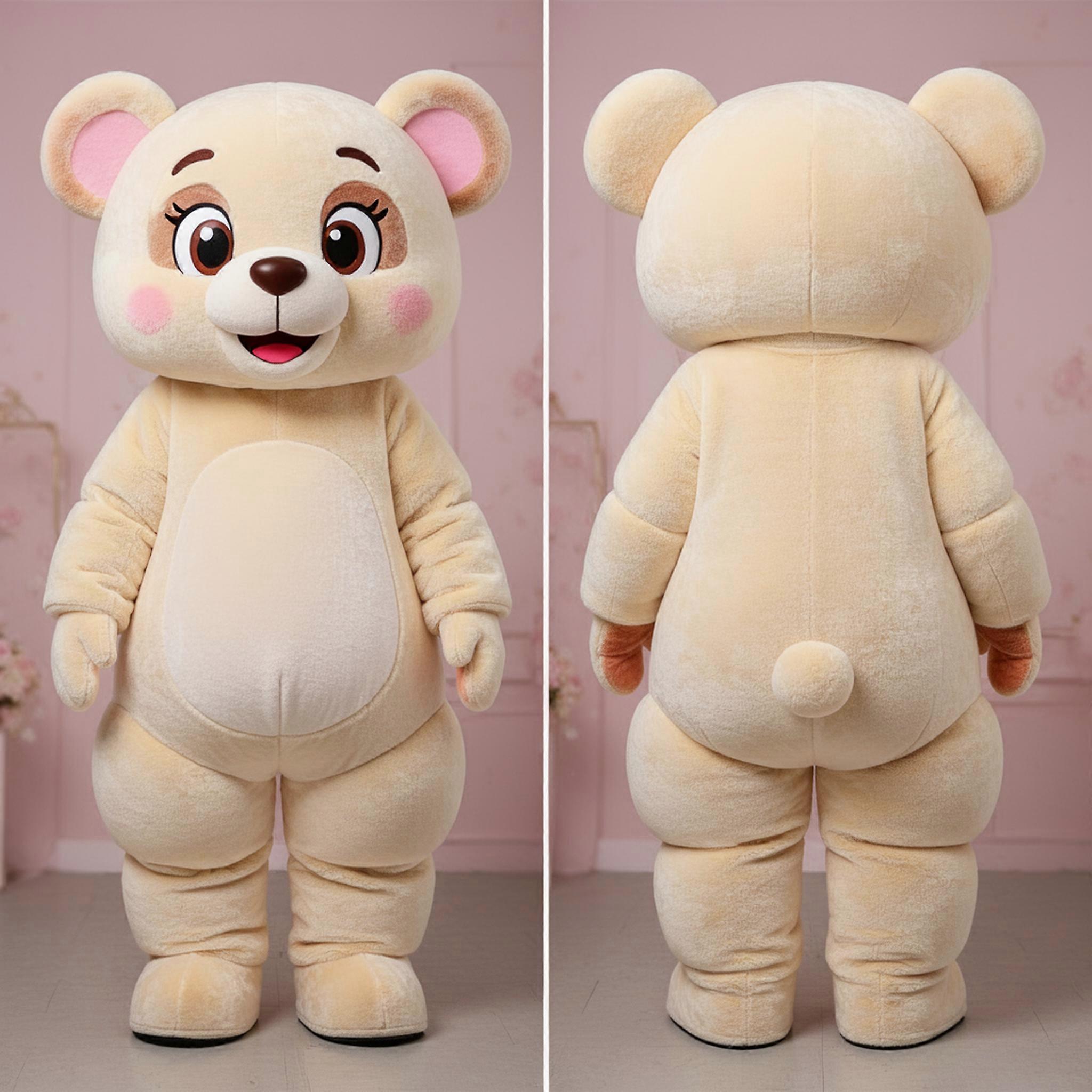 MASTICOT Cream Padded Teddy Bear Mascot